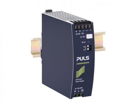 Puls CP10.241 PULS CP10.241 is a DIN rail mounting power supply unit housed in an aluminium casing, designed to operate within an ambient air temperature range of -25 to +70°C. It features a net width of 39 mm and offers a degree of protection rated at IP20. The unit consumes current at rates of 1.13A with a 230Vac input, 2.15A with a 120Vac input, 2.6A with a 100Vac input, and 2.35A with a 110Vdc input for a 24Vdc / 10A output, with peak inrush currents of 11A and 7A for 230Vac and 120Vac inputs respectively. Efficiency rates are noted at 0.952 for 230Vac input and 0.936 for 120Vac input. Dimensions are specified as W39mm x H124mm x D117mm. The unit exhibits a start-up delay of 240-300ms for 100-230Vac input, with rise times of 30ms and 160ms under specified conditions. It includes protection functions against output overvoltage, overload/short-circuit, and over-temperature, with automatic restart features. Series or parallel operation is supported for increased output voltages or power, including 1+1 redundancy with a redundancy module. The unit is resistant to back-feeding loads up to 35V. Power dissipation/losses are 12.1W and 16.4W for 230Vac and 120Vac inputs respectively, with an output stage capacitance of 4400µF. Electrical durability spans from 75,000 to 499,000 hours under various conditions. Ripple is maintained at 50mVpp. This AC/DC power supply unit, part of the CP-series, is designed with ATEX approval, a 20% power reserve, and a DC-OK relay contact output. Connection is facilitated via screw-clamp connections. Supply voltage ranges from 88Vdc-180Vdc for DC and 85Vac-264Vac for AC, with specific tolerances for overvoltage and shutdown voltages. Rated current is 12A at 48Vdc in temperatures up to +45°C, with adjustments for higher temperatures. It operates on a single-phase (1AC) or DC network, providing a rated power of 288W at -25 to +45°C, 240W at -25 to +60°C, and 180W at +70°C, with a linear derating between +60°C and +70°C. The output voltage is adjustable between 24Vdc and 28Vdc, featuring a 200mV turn-ON overshoot and a hold time of 37ms at 120/230Vac input. Puls CP10.241 PULS CP10.241 is a DIN rail mounting power supply unit housed in an aluminium casing, designed to operate within an ambient air temperature range of -25 to +70°C. It features a net width of 39 mm and offers a degree of protection rated at IP20. The unit consumes current at rates of 1.13A with a 230Vac input, 2.15A with a 120Vac input, 2.6A with a 100Vac input, and 2.35A with a 110Vdc input for a 24Vdc / 10A output, with peak inrush currents of 11A and 7A for 230Vac and 120Vac inputs respectively. Efficiency rates are noted at 0.952 for 230Vac input and 0.936 for 120Vac input. Dimensions are specified as W39mm x H124mm x D117mm. The unit exhibits a start-up delay of 240-300ms for 100-230Vac input, with rise times of 30ms and 160ms under specified conditions. It includes protection functions against output overvoltage, overload/short-circuit, and over-temperature, with automatic restart features. Series or parallel operation is supported for increased output voltages or power, including 1+1 redundancy with a redundancy module. The unit is resistant to back-feeding loads up to 35V. Power dissipation/losses are 12.1W and 16.4W for 230Vac and 120Vac inputs respectively, with an output stage capacitance of 4400µF. Electrical durability spans from 75,000 to 499,000 hours under various conditions. Ripple is maintained at 50mVpp. This AC/DC power supply unit, part of the CP-series, is designed with ATEX approval, a 20% power reserve, and a DC-OK relay contact output. Connection is facilitated via screw-clamp connections. Supply voltage ranges from 88Vdc-180Vdc for DC and 85Vac-264Vac for AC, with specific tolerances for overvoltage and shutdown voltages. Rated current is 12A at 48Vdc in temperatures up to +45°C, with adjustments for higher temperatures. It operates on a single-phase (1AC) or DC network, providing a rated power of 288W at -25 to +45°C, 240W at -25 to +60°C, and 180W at +70°C, with a linear derating between +60°C and +70°C. The output voltage is adjustable between 24Vdc and 28Vdc, featuring a 200mV turn-ON overshoot and a hold time of 37ms at 120/230Vac input.
