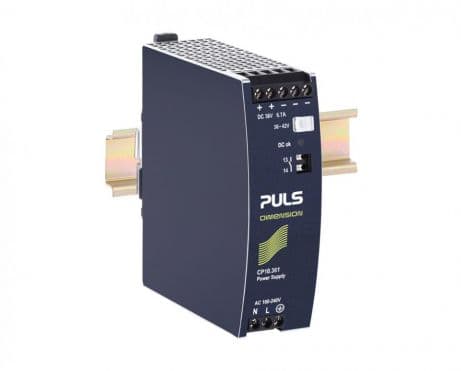 Puls CP10.361 PULS CP10.361 is a DIN rail mounting power supply unit with an aluminium housing designed for a wide range of industrial applications. It features a net width of 39 mm and operates within an ambient air temperature range of -25 to +70°C. The unit has a current consumption of 11A peak max. inrush at 230Vac input and 7A peak max. inrush at 120Vac input. Its efficiency rates are 0.954 at 230Vac input, 0.938 at 120Vac input, and 0.931 at 100Vac input. The dimensions of the CP10.361 are W39mm x H124mm x D117mm. It includes a time delay of 240-300ms for start-up and a rise time of 60ms under nominal input with a constant full current load without load capacitance, and 120ms with 7mF load capacitance. The unit is equipped with protection functions including output overvoltage protection and overload/short-circuit protection, with the capability for series or parallel operation for increased output voltages or power. It can handle back-feeding loads up to 50V without malfunctioning. Power dissipation/losses are 11.6W at full output load with 230Vac input and 15.9W with 120Vac input. The output stage capacitance is 1500µF. Electrical durability varies with conditions, reaching up to 553000 hours at 25°C with 3.35A output and 1AC 230Vac input. The ripple is 50mVpp across a 20Hz to 20MHz range. This AC/DC power supply unit offers a 20% power reserve and includes ATEX approval, DC-OK relay contact output, and screw-clamp connections. It supports a supply voltage range of 88Vdc-180Vdc and 85Vac-264Vac, with a rated current of 6.7A at 36Vdc, and provides an adjustable output voltage of 36Vdc-42Vdc. The hold time is 38ms at both 120/230Vac input. Puls CP10.361 PULS CP10.361 is a DIN rail mounting power supply unit with an aluminium housing designed for a wide range of industrial applications. It features a net width of 39 mm and operates within an ambient air temperature range of -25 to +70°C. The unit has a current consumption of 11A peak max. inrush at 230Vac input and 7A peak max. inrush at 120Vac input. Its efficiency rates are 0.954 at 230Vac input, 0.938 at 120Vac input, and 0.931 at 100Vac input. The dimensions of the CP10.361 are W39mm x H124mm x D117mm. It includes a time delay of 240-300ms for start-up and a rise time of 60ms under nominal input with a constant full current load without load capacitance, and 120ms with 7mF load capacitance. The unit is equipped with protection functions including output overvoltage protection and overload/short-circuit protection, with the capability for series or parallel operation for increased output voltages or power. It can handle back-feeding loads up to 50V without malfunctioning. Power dissipation/losses are 11.6W at full output load with 230Vac input and 15.9W with 120Vac input. The output stage capacitance is 1500µF. Electrical durability varies with conditions, reaching up to 553000 hours at 25°C with 3.35A output and 1AC 230Vac input. The ripple is 50mVpp across a 20Hz to 20MHz range. This AC/DC power supply unit offers a 20% power reserve and includes ATEX approval, DC-OK relay contact output, and screw-clamp connections. It supports a supply voltage range of 88Vdc-180Vdc and 85Vac-264Vac, with a rated current of 6.7A at 36Vdc, and provides an adjustable output voltage of 36Vdc-42Vdc. The hold time is 38ms at both 120/230Vac input.