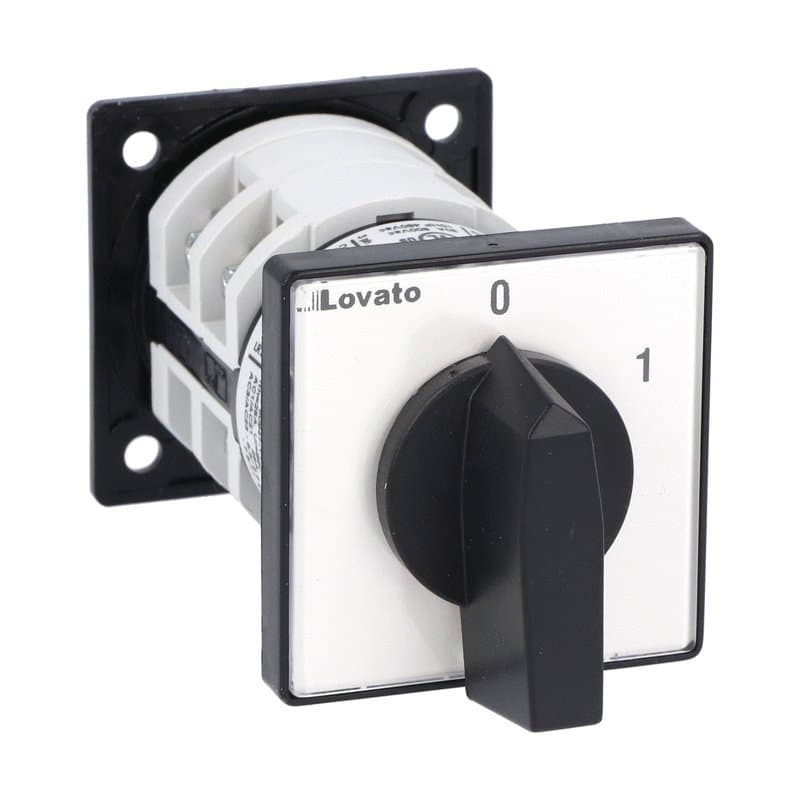 Lovato Electric 7GN2510O 7GN2510O Lovato - Rotary cam switch 7GN series, ON-OFF switch 3 poles 25A, for rear mounting with black handle, front plate 48X48mm Lovato Electric 7GN2510O 7GN2510O Lovato - Rotary cam switch 7GN series, ON-OFF switch 3 poles 25A, for rear mounting with black handle, front plate 48X48mm
