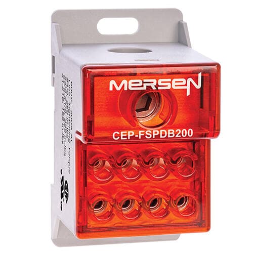 Mersen CEP-FSPDB200 CEP-FSPDB200 Mersen Compact PDB 600V 155A - 200A Tin-plated Aluminum 1-Pole 1 - 8 openings; 4/0 - #10 --- #4-#14 Mersen CEP-FSPDB200 CEP-FSPDB200 Mersen Compact PDB 600V 155A - 200A Tin-plated Aluminum 1-Pole 1 - 8 openings; 4/0 - #10 --- #4-#14