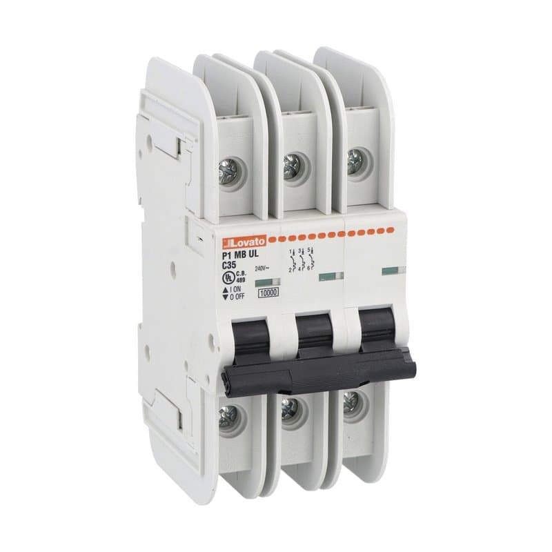 Lovato Electric P1MBUL3PC60 P1MBUL3PC60 Lovato - Miniature circuit breaker, 3P - 10kA. 3 modules, characteristic C, 60A Lovato Electric P1MBUL3PC60 P1MBUL3PC60 Lovato - Miniature circuit breaker, 3P - 10kA. 3 modules, characteristic C, 60A