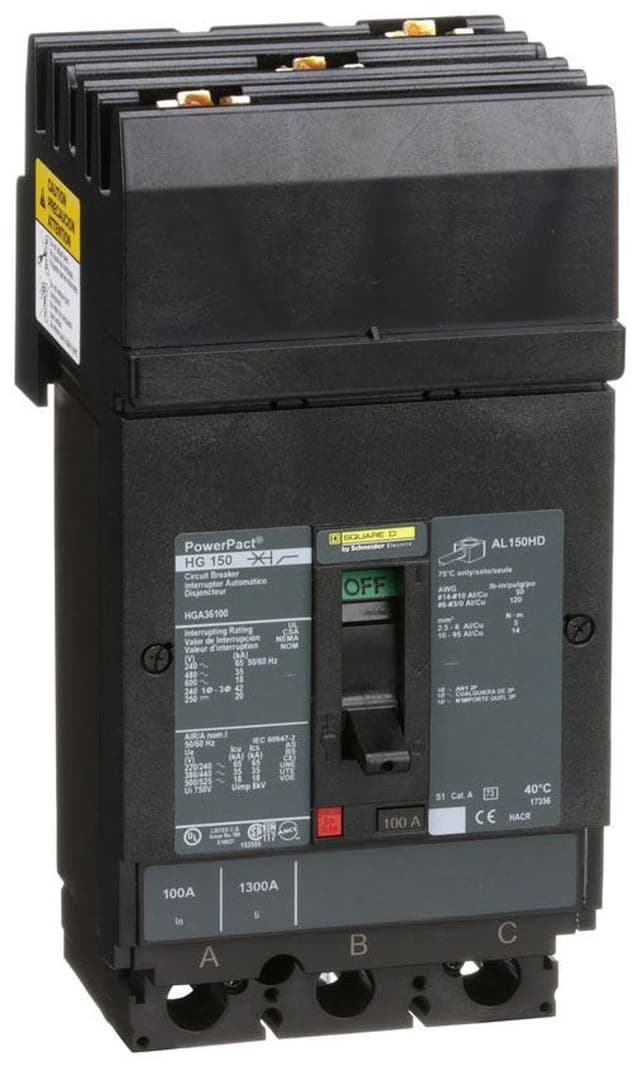 HGA36100 Part Image. Manufactured by Schneider Electric.