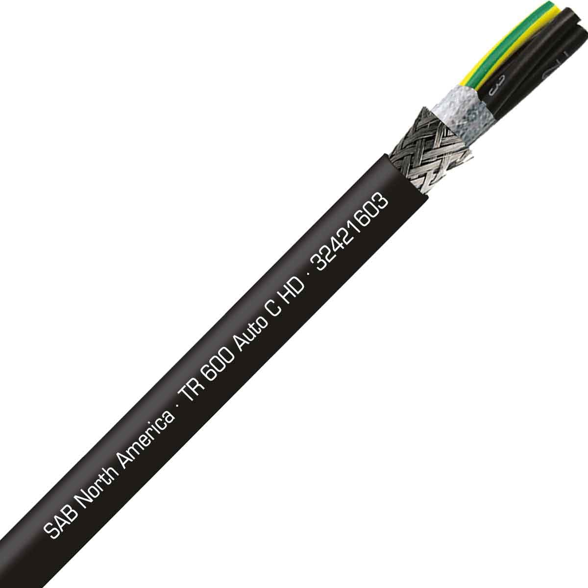 SAB 32421603 TR 600 Auto C HD - 16 AWG/3c, shielded continuous flex exposed run TPE tray cable, UL, CSA, CE, RoHS SAB 32421603 TR 600 Auto C HD - 16 AWG/3c, shielded continuous flex exposed run TPE tray cable, UL, CSA, CE, RoHS