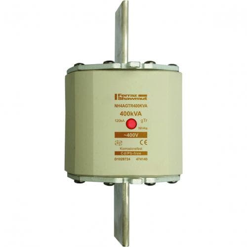 Mersen L1030525 NH fuse-link gTr, 400VAC, size 4a, 1000KVA, centre indicator/live tags Mersen L1030525 NH fuse-link gTr, 400VAC, size 4a, 1000KVA, centre indicator/live tags