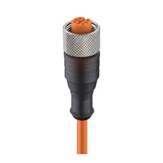 Belden 4412 M12 Standard Sensor/Actuator Single-Ended Cordset: Female, straight, 4-pin, A-coded, translucent body, 230 V AC/DC, 4 A; PVC orange cable, 4-wires, 0.25 mm², RKT 4-07/6 M, 6 m, 4 A Belden 4412 M12 Standard Sensor/Actuator Single-Ended Cordset: Female, straight, 4-pin, A-coded, translucent body, 230 V AC/DC, 4 A; PVC orange cable, 4-wires, 0.25 mm², RKT 4-07/6 M, 6 m, 4 A