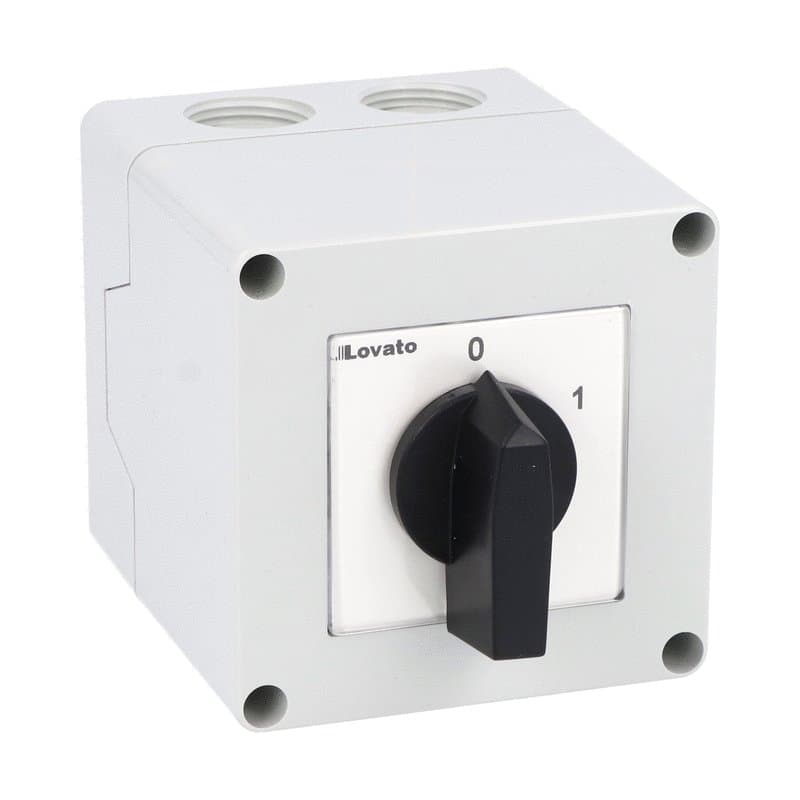 Lovato Electric 7GN2510P 7GN2510P Lovato - Enclosed rotary cam switch 7GN series, ON-OFF switch 3 poles 25A in plastic enclosure 75X75mm with black handle Lovato Electric 7GN2510P 7GN2510P Lovato - Enclosed rotary cam switch 7GN series, ON-OFF switch 3 poles 25A in plastic enclosure 75X75mm with black handle