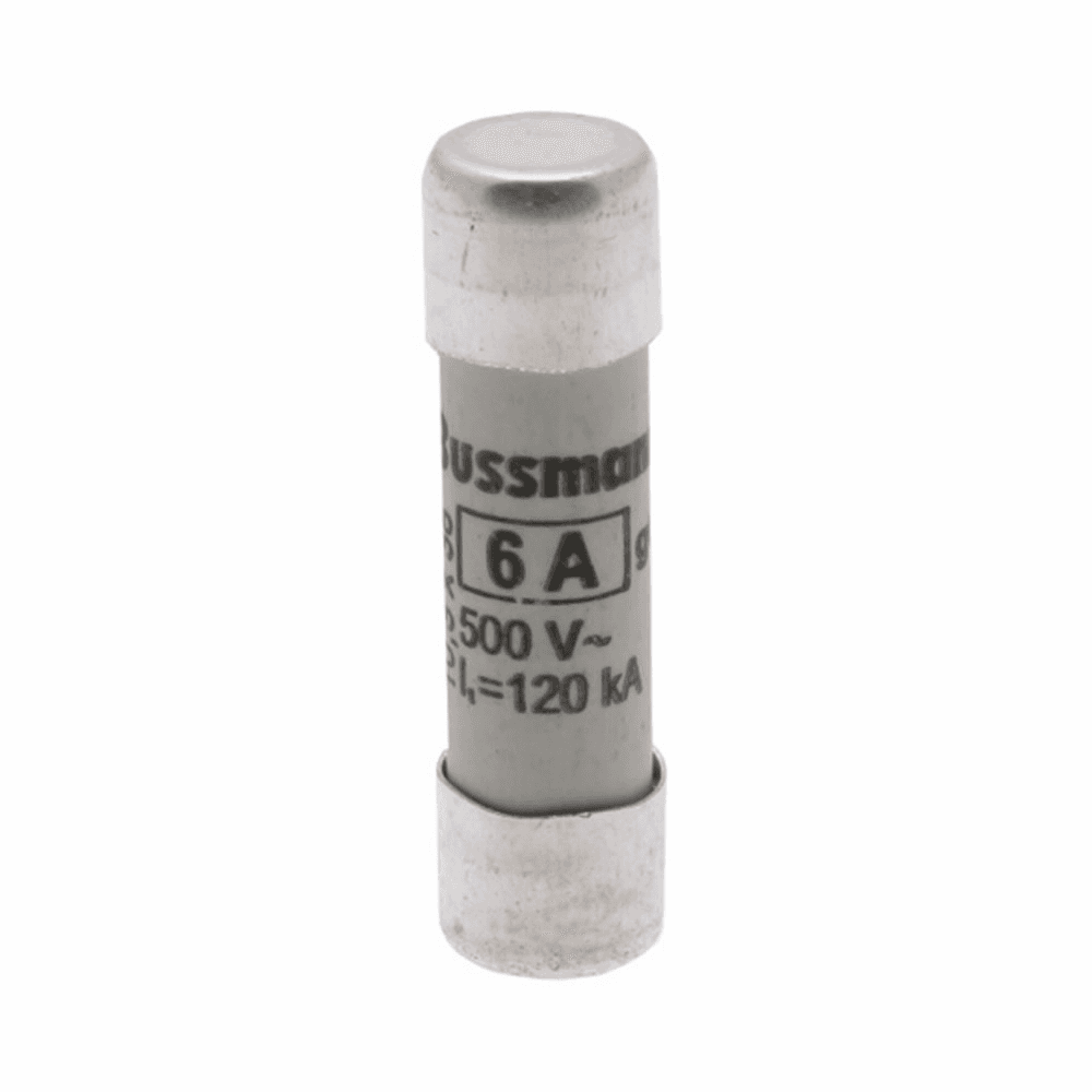 Cooper Bussmann C10G6 C10G6 Cooper Bussmann - Eaton Bussmann series low voltage cylindrical fuse, 500V, 6A, 120 kAIC, CHM fuse holder, fuse, Ferrule end X ferrule end, Class C gL/gG, Cylindrical, Ceramic body, Silver-plated copper endcap Cooper Bussmann C10G6 C10G6 Cooper Bussmann - Eaton Bussmann series low voltage cylindrical fuse, 500V, 6A, 120 kAIC, CHM fuse holder, fuse, Ferrule end X ferrule end, Class C gL/gG, Cylindrical, Ceramic body, Silver-plated copper endcap
