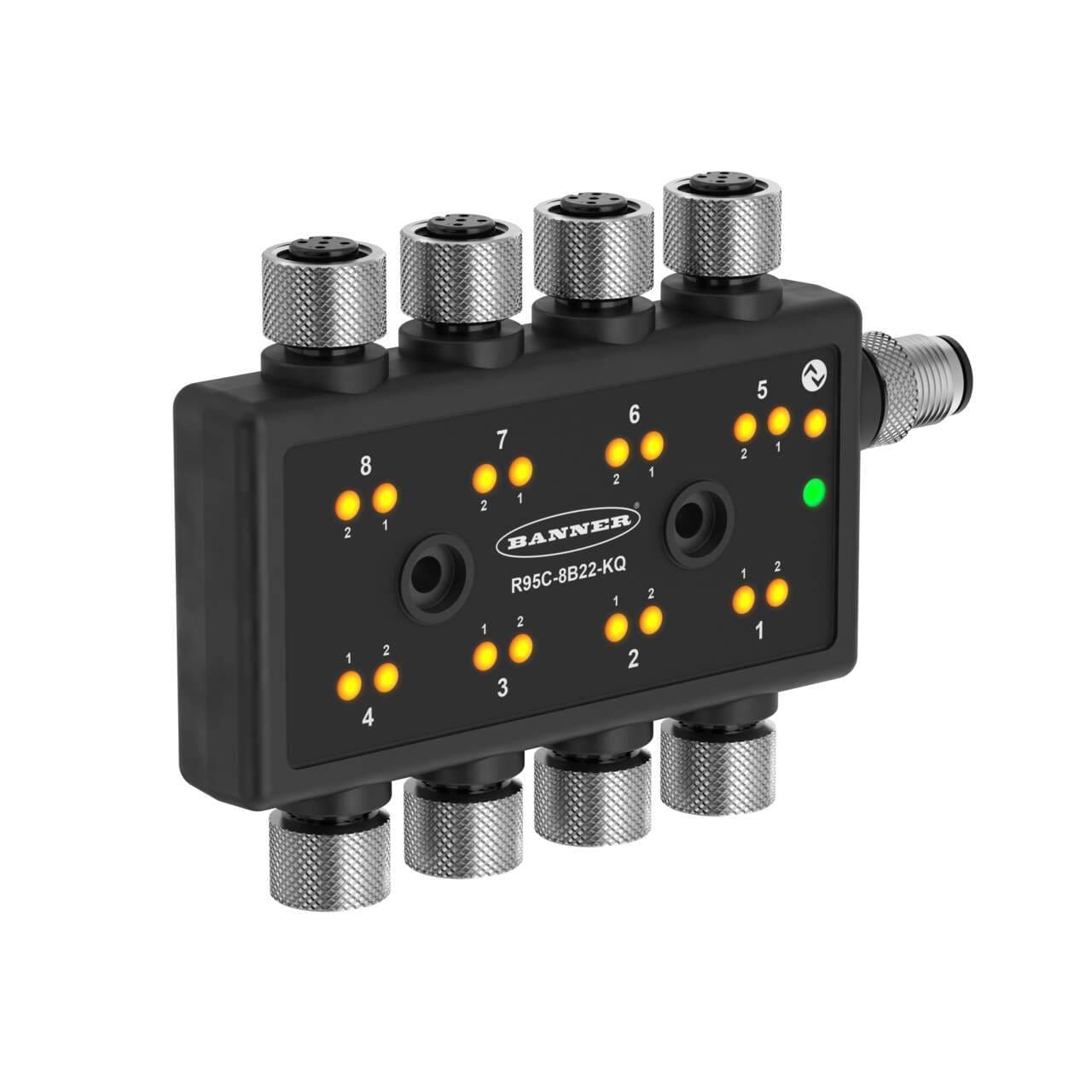 Banner R95C-8B22-KQ Banner R95C-8B22-KQ - R95C Series: 8 port Discrete IO-link Hub; 16 Inputs or 16 Outputs (Configurable); IO-link Interface; 4-pin M12 QDs Banner R95C-8B22-KQ Banner R95C-8B22-KQ - R95C Series: 8 port Discrete IO-link Hub; 16 Inputs or 16 Outputs (Configurable); IO-link Interface; 4-pin M12 QDs