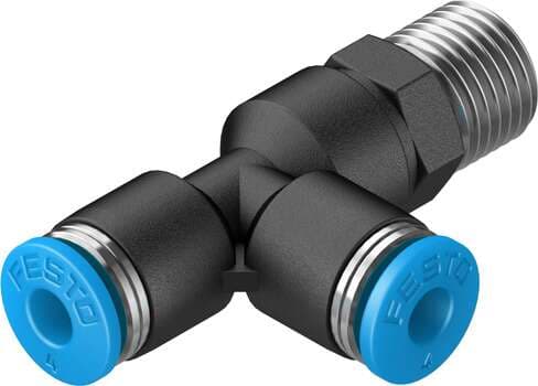 Festo 153117 push-in T-fitting QSTL-1/8-4 360° orientable, male thread with external hexagon. Size: Standard, Nominal size: 2,8 mm, Type of seal on screw-in stud: coating, Assembly position: Any, Container size: 10 Festo 153117 push-in T-fitting QSTL-1/8-4 360° orientable, male thread with external hexagon. Size: Standard, Nominal size: 2,8 mm, Type of seal on screw-in stud: coating, Assembly position: Any, Container size: 10