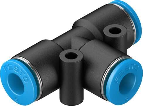 Festo 153129 push-in T-connector QST-6 Size: Standard, Nominal size: 4 mm, Assembly position: Any, Container size: 10, Design structure: Push/pull principle Festo 153129 push-in T-connector QST-6 Size: Standard, Nominal size: 4 mm, Assembly position: Any, Container size: 10, Design structure: Push/pull principle