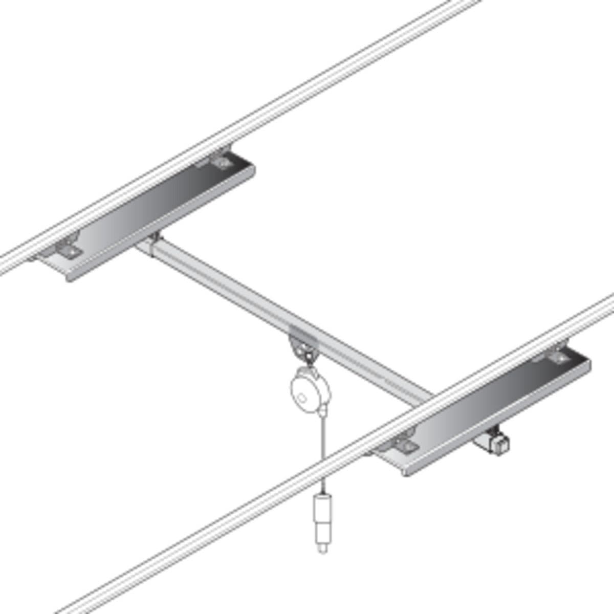 Hubbell WS50-ET06 WS50 Overhead Tool Crane with 6 Ft. Rail ; Having capacity of 50 lb. (22.5 kg) and made of steel ; Balance reel and tool not included ; Doubled tool rail for maximum strength on spans over 6' Hubbell WS50-ET06 WS50 Overhead Tool Crane with 6 Ft. Rail ; Having capacity of 50 lb. (22.5 kg) and made of steel ; Balance reel and tool not included ; Doubled tool rail for maximum strength on spans over 6'