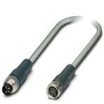 Phoenix Contact 1096003 Sensor/actuator cable, 4-position, PVC, gray, shielded, Plug straight M8, on Socket straight M8, cable length: 0.5 m, Foil shielding plus drain wire Phoenix Contact 1096003 Sensor/actuator cable, 4-position, PVC, gray, shielded, Plug straight M8, on Socket straight M8, cable length: 0.5 m, Foil shielding plus drain wire