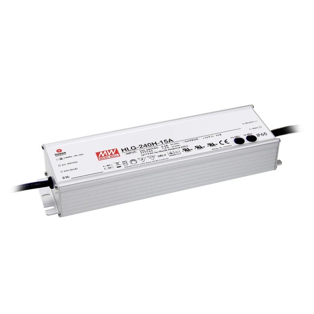 MEAN WELL HLG-240H-48B AC-DC Single output LED driver Mix mode (CV+CC) with built-in PFC; Output 48Vdc at 5A; IP67; Cable output; Dimming with 1-10V PWM resistance MEAN WELL HLG-240H-48B AC-DC Single output LED driver Mix mode (CV+CC) with built-in PFC; Output 48Vdc at 5A; IP67; Cable output; Dimming with 1-10V PWM resistance