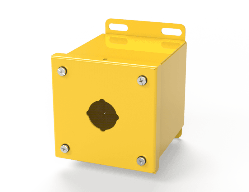 Saginaw Control SCE-1PBX-RAL1018 PBX Enclosure, Height:4.00", Width:4.00", Depth:4.75", RAL 1018 Yellow powder coat inside and out. Saginaw Control SCE-1PBX-RAL1018 PBX Enclosure, Height:4.00", Width:4.00", Depth:4.75", RAL 1018 Yellow powder coat inside and out.