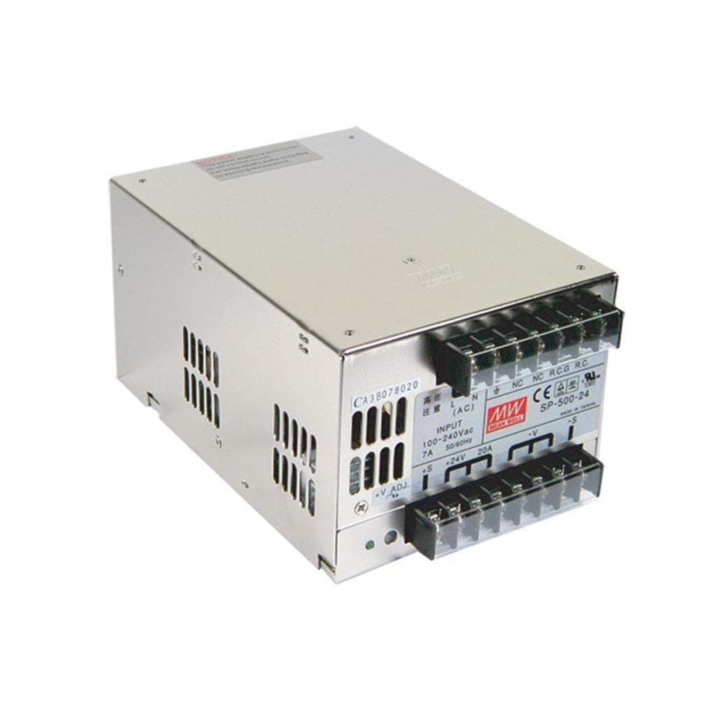 MEAN WELL SP-500-13.5 AC-DC Enclosed power supply; Output 13.5Vdc at 36A; PFC; forced air cooling; SP-500-13.5 is succeeded by RSP-500-15. MEAN WELL SP-500-13.5 AC-DC Enclosed power supply; Output 13.5Vdc at 36A; PFC; forced air cooling; SP-500-13.5 is succeeded by RSP-500-15.