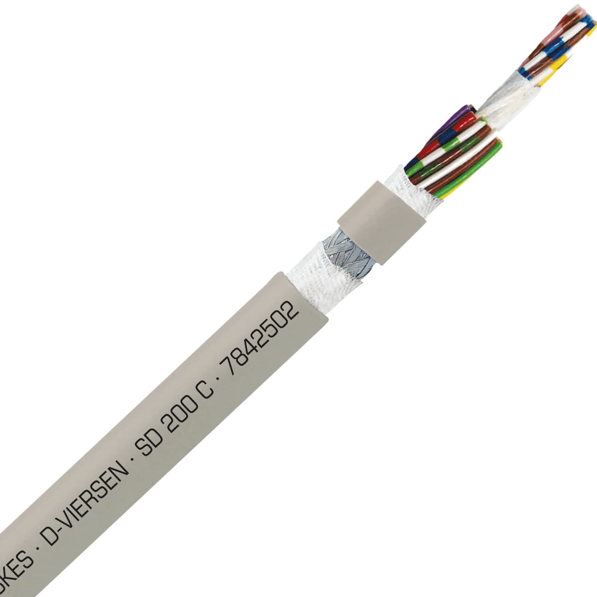 SAB 7842502 SD 200 C - 24 AWG/25c, shielded halogen free continuous flex oil resistant data cable, CE, RoHS SAB 7842502 SD 200 C - 24 AWG/25c, shielded halogen free continuous flex oil resistant data cable, CE, RoHS