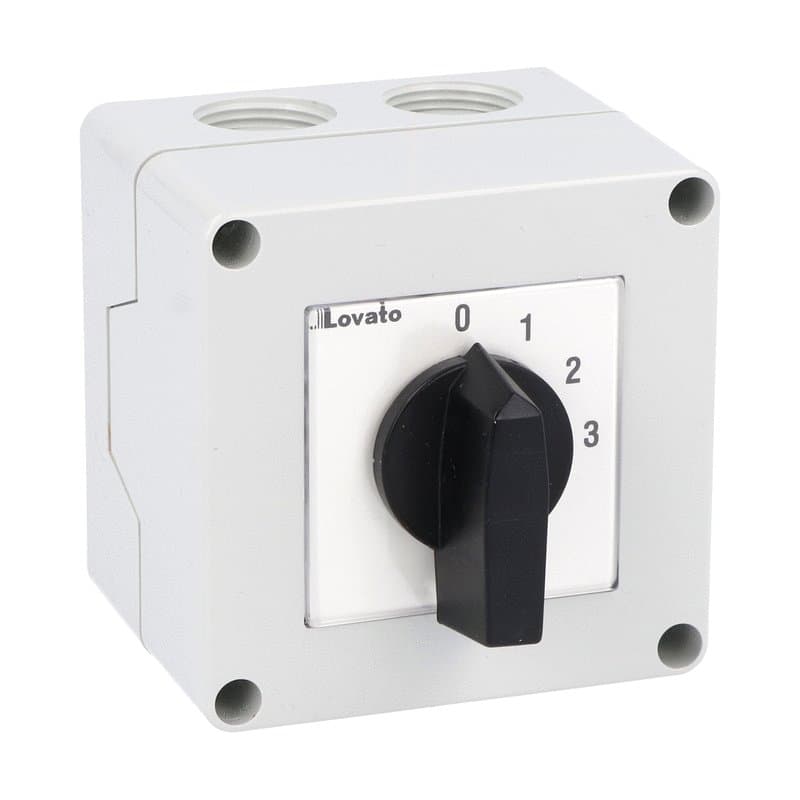 Lovato Electric 7GN12108P 7GN12108P Lovato - Enclosed rotary cam switch 7GN series, multi-step 0-1-2-3, 1 pole 16A in plastic enclosure 75X75mm with black handle Lovato Electric 7GN12108P 7GN12108P Lovato - Enclosed rotary cam switch 7GN series, multi-step 0-1-2-3, 1 pole 16A in plastic enclosure 75X75mm with black handle