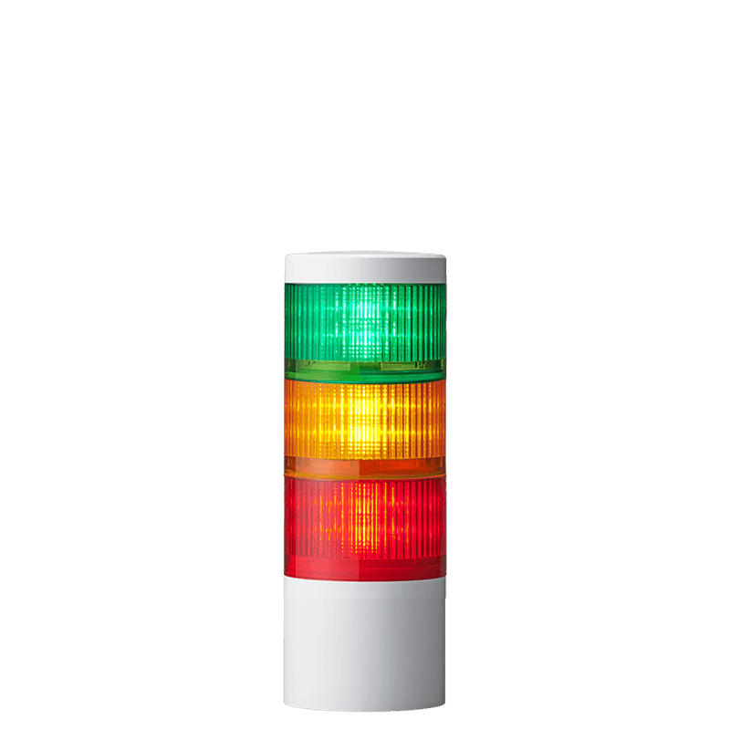 Patlite LR10-3M2WJNW-GYR AC Type 3-tier GYR LED, 100mm IP69K Washdown Safe Signal Tower for Direct Mount with Cable Patlite LR10-3M2WJNW-GYR AC Type 3-tier GYR LED, 100mm IP69K Washdown Safe Signal Tower for Direct Mount with Cable