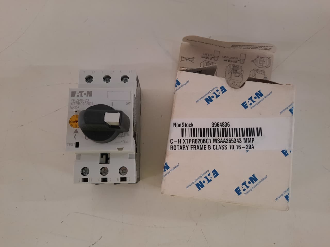Eaton XTPR020BC1 XTPR020BC1 Eaton - Eaton IEC motor control Manual Motor Protector, 20A, 45 mm Frame size, Class 10 trip type, Rotary type Eaton XTPR020BC1 XTPR020BC1 Eaton - Eaton IEC motor control Manual Motor Protector, 20A, 45 mm Frame size, Class 10 trip type, Rotary type