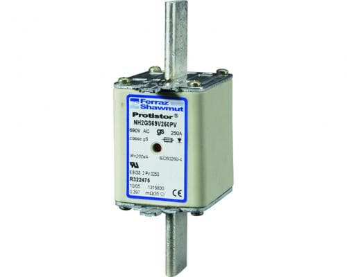 Mersen R322475 R322475 Mersen - Square Body High-Speed Fuse Protistor® NH Size 2 gS 690VAC IEC 700VAC UL 250A With Double indicator Mersen R322475 R322475 Mersen - Square Body High-Speed Fuse Protistor® NH Size 2 gS 690VAC IEC 700VAC UL 250A With Double indicator