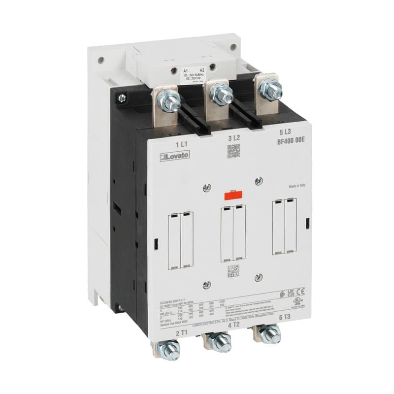 Lovato Electric BF26500E110 BF26500E110 Lovato - Three-pole contactor, IEC operating current Ie (AC3) = 265A, AC/DC coil, 60...130VAC/DC Lovato Electric BF26500E110 BF26500E110 Lovato - Three-pole contactor, IEC operating current Ie (AC3) = 265A, AC/DC coil, 60...130VAC/DC