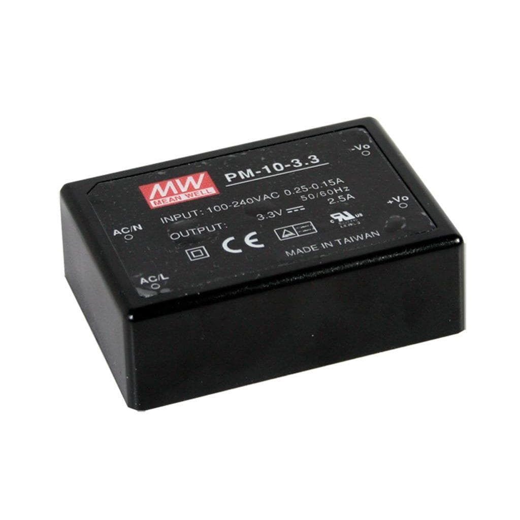 MEAN WELL PM-10-3.3 AC-DC Single output Medical Encapsulated power supply; Output 3.3Vdc at 2.5A; PCB mount; 2xMOPP; PM-10-3.3 is succeeded by MPM-10-3.3. MEAN WELL PM-10-3.3 AC-DC Single output Medical Encapsulated power supply; Output 3.3Vdc at 2.5A; PCB mount; 2xMOPP; PM-10-3.3 is succeeded by MPM-10-3.3.
