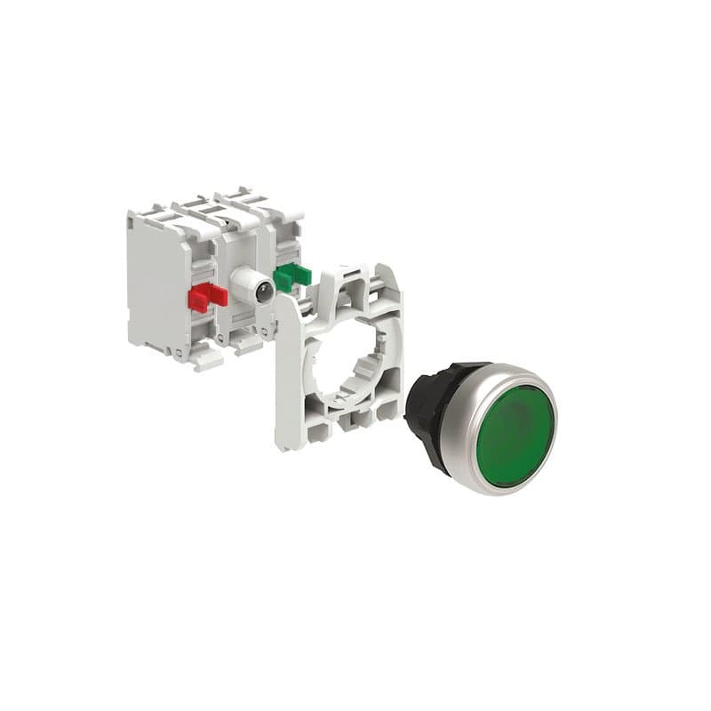 Lovato Electric LPCBL103K11PM3 LPCBL103K11PM3 Lovato - KIT plastic illuminated button actuator, spring return, flush, green with mounting adapter and 2 contact elements, 1NO+1NC. Screw termination. LED integrated lamp-holder, steady light, 185...265VAC Lovato Electric LPCBL103K11PM3 LPCBL103K11PM3 Lovato - KIT plastic illuminated button actuator, spring return, flush, green with mounting adapter and 2 contact elements, 1NO+1NC. Screw termination. LED integrated lamp-holder, steady light, 185...265VAC