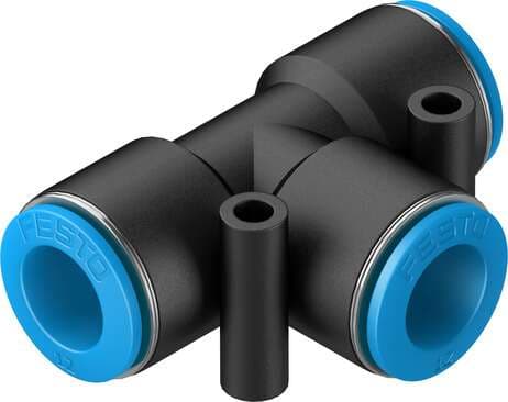 Festo 153132 push-in T-connector QST-12 Size: Standard, Nominal size: 8,7 mm, Assembly position: Any, Container size: 10, Design structure: Push/pull principle Festo 153132 push-in T-connector QST-12 Size: Standard, Nominal size: 8,7 mm, Assembly position: Any, Container size: 10, Design structure: Push/pull principle