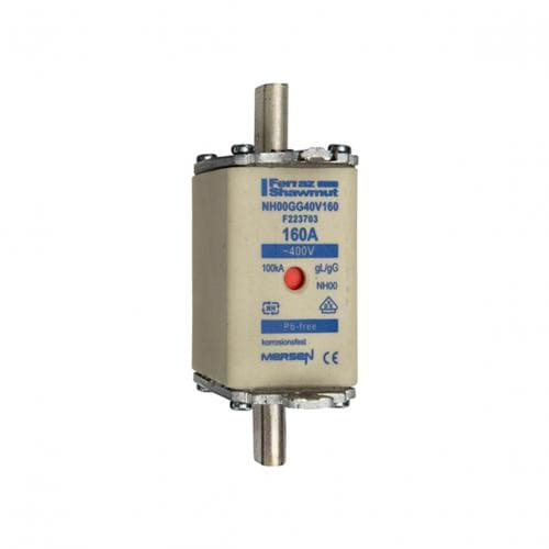 Mersen F223703 NH fuse-link gG, 400VAC, size 00, 160A double indicator/live tags Mersen F223703 NH fuse-link gG, 400VAC, size 00, 160A double indicator/live tags