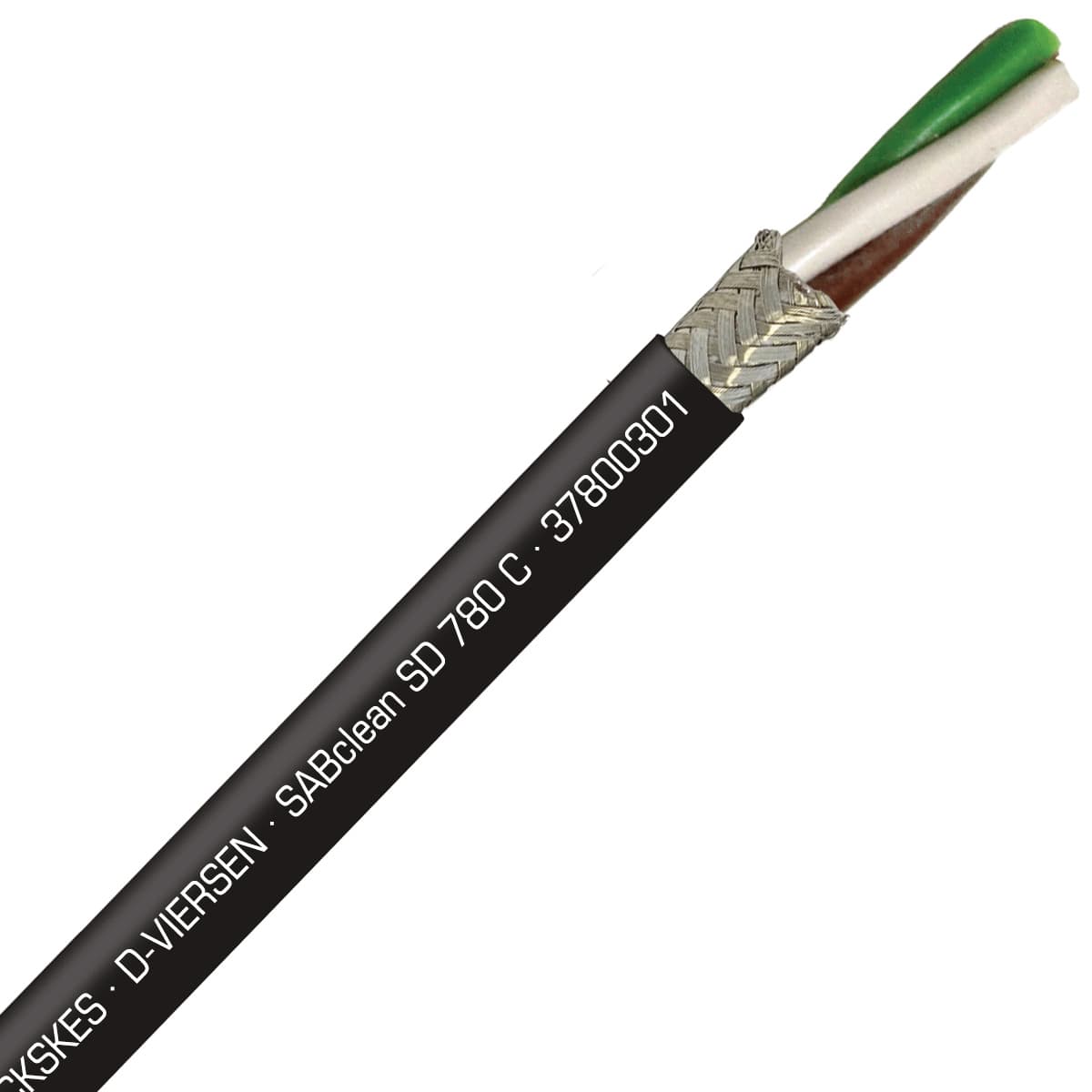 SAB 37800301 SABclean SD 780 C - 26 AWG/3c, continuous flex shielded data cable, CE, RoHS SAB 37800301 SABclean SD 780 C - 26 AWG/3c, continuous flex shielded data cable, CE, RoHS