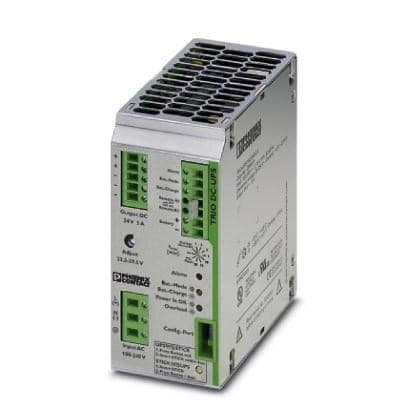 Phoenix Contact 2866611 Uninterruptible power supply with integrated power supply unit. For lead AGM energy storage of type MINI-BAT/24/DC/1.3 AH, QUINT-BAT/24DC 3.4 AH … 12 AH nominal capacity. Input: 1-phase, output: 24 V DC / 5 A. Screw connection technology Phoenix Contact 2866611 Uninterruptible power supply with integrated power supply unit. For lead AGM energy storage of type MINI-BAT/24/DC/1.3 AH, QUINT-BAT/24DC 3.4 AH … 12 AH nominal capacity. Input: 1-phase, output: 24 V DC / 5 A. Screw connection technology