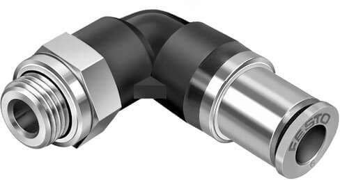 Festo 186307 self-sealing push-in L-fitting QSKL-G1/8-8 360° orientable, male thread with external hexagon. Size: Standard, Nominal size: 4,2 mm, Approved tubing type: (* PAN-, * PAN-MF-, * PAN-R-, * PAN-V0-, * PEN-, * PFAN-, * PLN-, * PTFEN-, * PUN-, * PUN-CM-, * PUN Festo 186307 self-sealing push-in L-fitting QSKL-G1/8-8 360° orientable, male thread with external hexagon. Size: Standard, Nominal size: 4,2 mm, Approved tubing type: (* PAN-, * PAN-MF-, * PAN-R-, * PAN-V0-, * PEN-, * PFAN-, * PLN-, * PTFEN-, * PUN-, * PUN-CM-, * PUN
