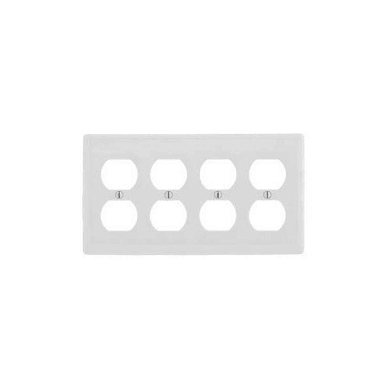 Hubbell NP84W Wallplates and Box Covers, Wallplate, Nylon, 4-Gang, 4) Duplex, White ; Reinforcement ribs for extra strength ; High-impact, self-extinguishing nylon material ; Captive screw feature holds mounting screw in place ; Standard Size is 1/8" larger to give yo Hubbell NP84W Wallplates and Box Covers, Wallplate, Nylon, 4-Gang, 4) Duplex, White ; Reinforcement ribs for extra strength ; High-impact, self-extinguishing nylon material ; Captive screw feature holds mounting screw in place ; Standard Size is 1/8" larger to give yo