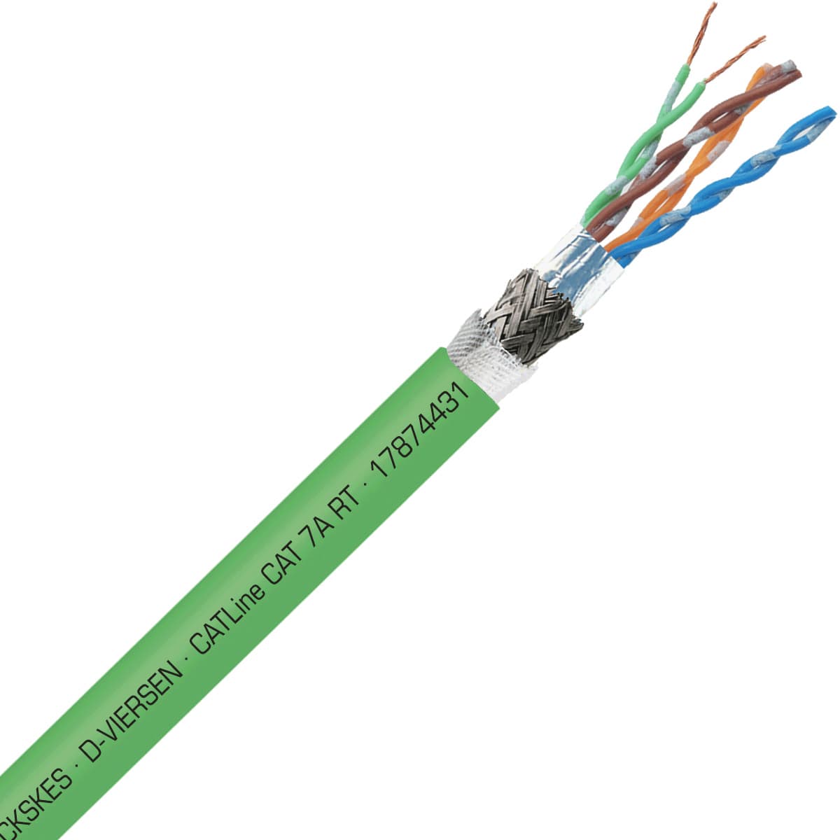SAB 17874431 CATLine CAT 7A RT - 24 AWG/4pr, Shielded halogen-free torsional CAT 7A ethernet cable, UL, CSA, CE, RoHS SAB 17874431 CATLine CAT 7A RT - 24 AWG/4pr, Shielded halogen-free torsional CAT 7A ethernet cable, UL, CSA, CE, RoHS