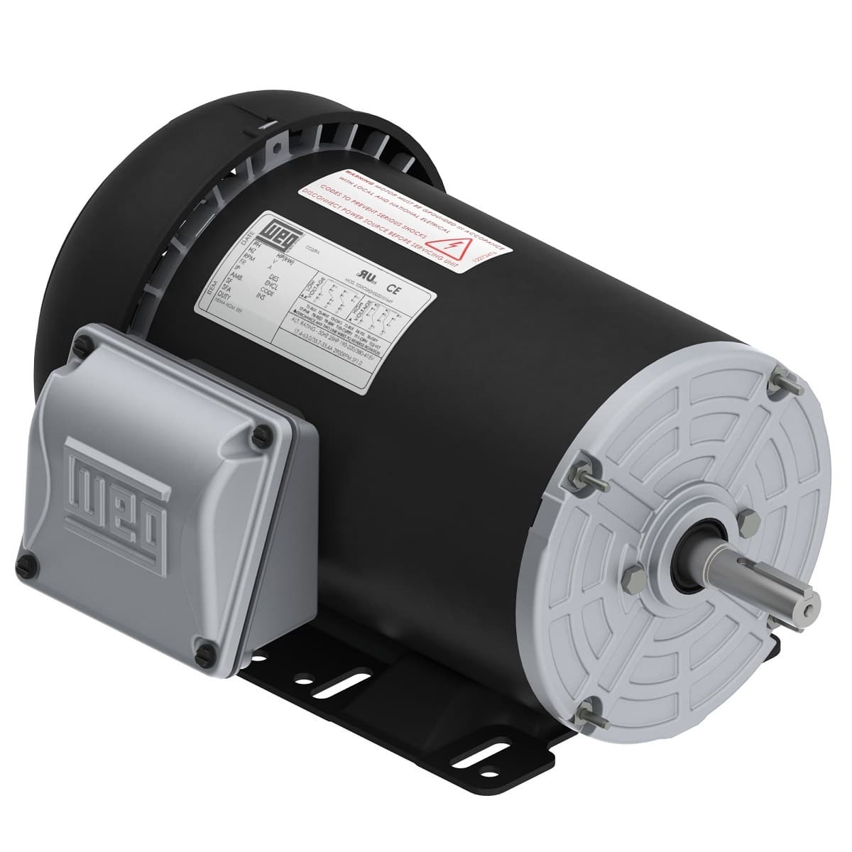 WEG 00158ET3E56-S Rolled Steel Premium Efficiency 1.5 HP 4P 56H 3Ph 230/460//190-220/380-415 V 60 Hz IC411 - TEFC - Foot-mounted WEG 00158ET3E56-S Rolled Steel Premium Efficiency 1.5 HP 4P 56H 3Ph 230/460//190-220/380-415 V 60 Hz IC411 - TEFC - Foot-mounted
