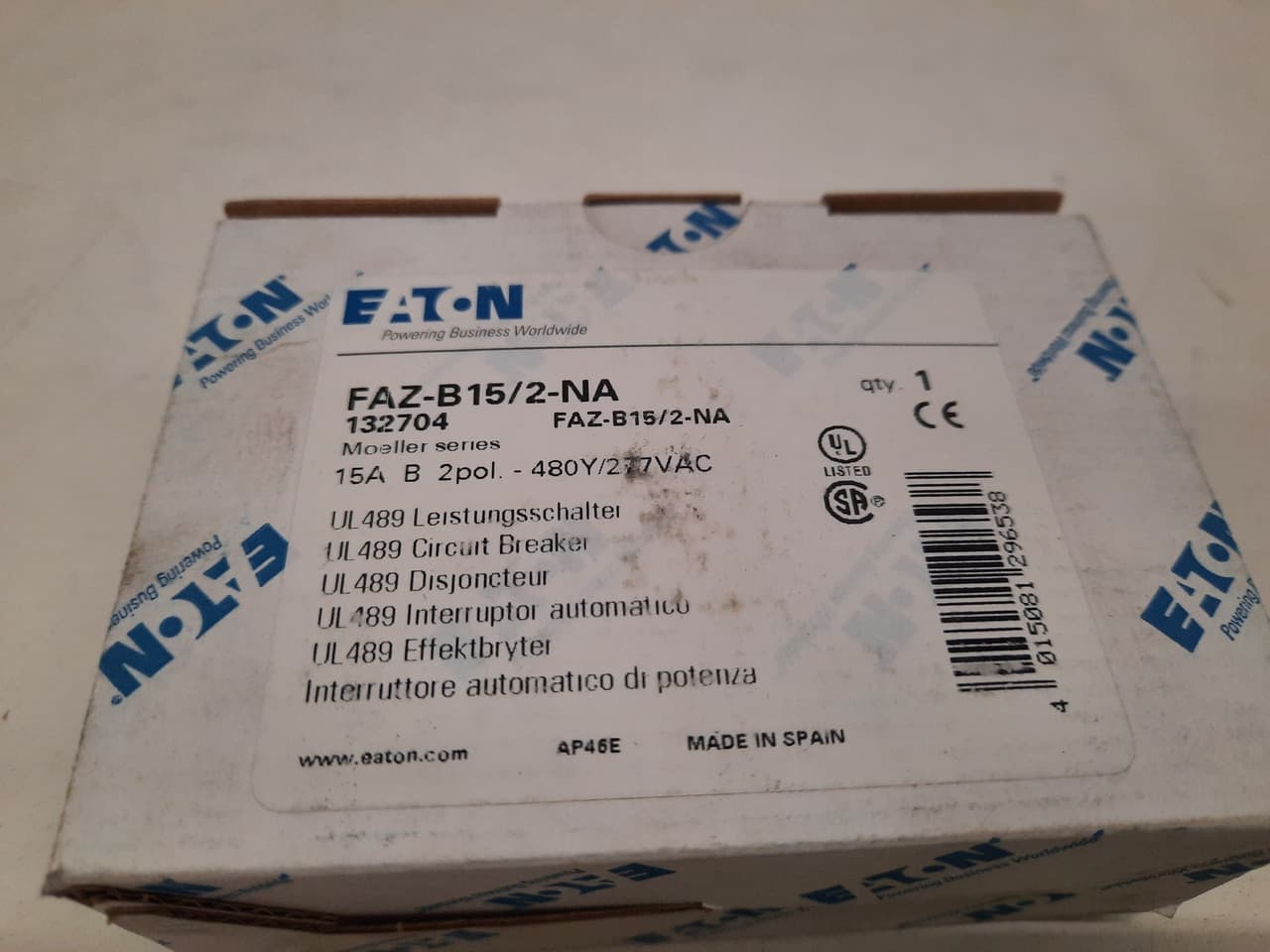 Eaton FAZ-B15/2-NA FAZ-B15/2-NA Eaton - UL 489 Industrial Miniature Circuit Breakers - Supplementary Protector Eaton FAZ-B15/2-NA FAZ-B15/2-NA Eaton - UL 489 Industrial Miniature Circuit Breakers - Supplementary Protector