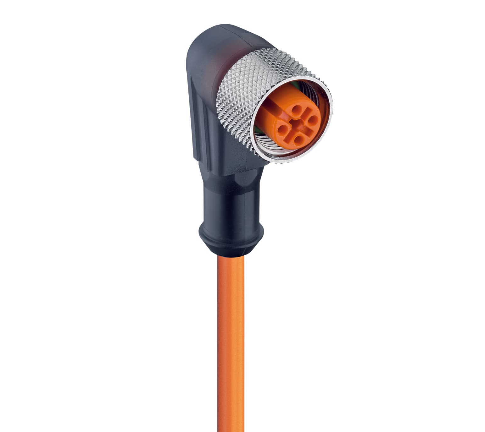 Belden 71292 M12 Standard Sensor/Actuator Single-Ended Cordset: Female, angled, 4-pin, A-coded, translucent body, 230 V AC/DC, 4 A; PUR orange cable, 3-wires, 0.34 mm², RKWT 4-3-260/10 M, 10 m, 4 A Belden 71292 M12 Standard Sensor/Actuator Single-Ended Cordset: Female, angled, 4-pin, A-coded, translucent body, 230 V AC/DC, 4 A; PUR orange cable, 3-wires, 0.34 mm², RKWT 4-3-260/10 M, 10 m, 4 A