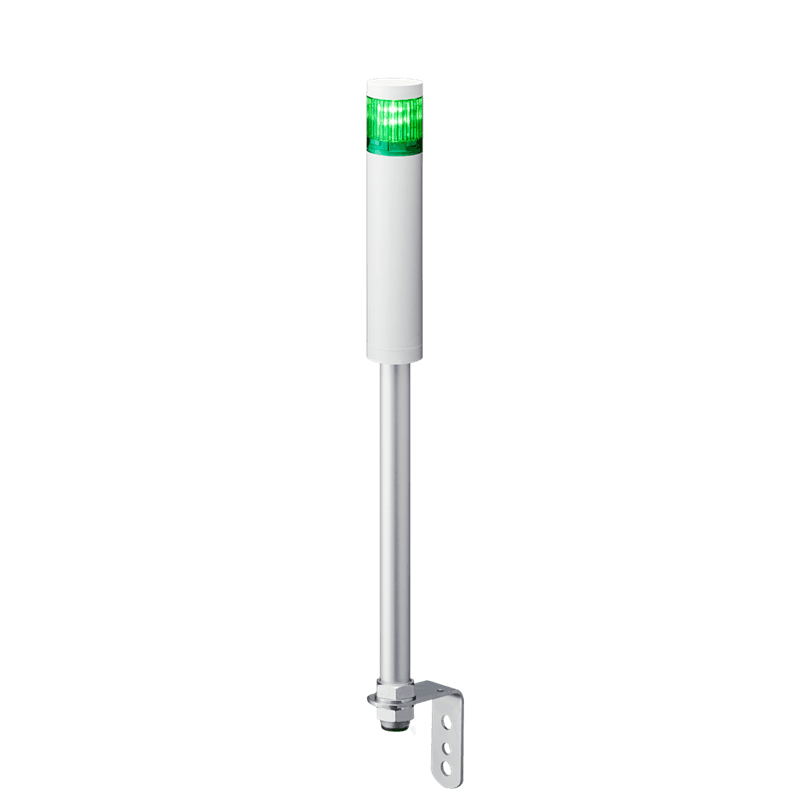 Patlite LR4-1M2LJNW-G 40mm 1-tier Signal Tower, 100-240V AC, Pole Mount with L Bracket and Cable, Off-white body, Green LED Module Patlite LR4-1M2LJNW-G 40mm 1-tier Signal Tower, 100-240V AC, Pole Mount with L Bracket and Cable, Off-white body, Green LED Module