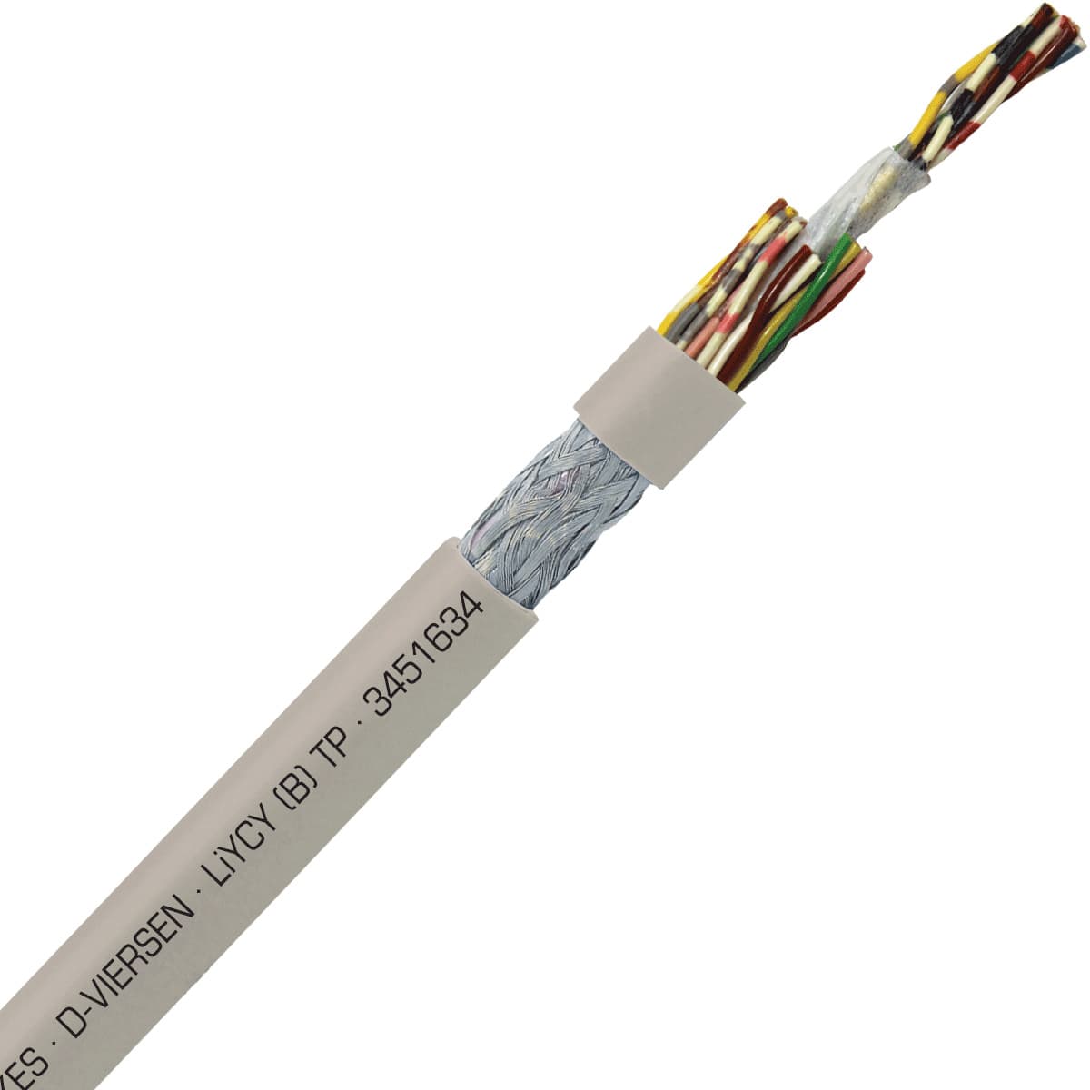SAB 3451634 LiYCY (B) TP - 22 AWG/16pr, shielded multi-paired signal and control PVC cable with DIN color code SAB 3451634 LiYCY (B) TP - 22 AWG/16pr, shielded multi-paired signal and control PVC cable with DIN color code