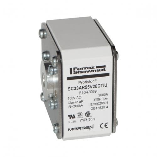 Mersen B1047099 Size 33 type TTI without indicator aR 2000 A 550VAC Mersen B1047099 Size 33 type TTI without indicator aR 2000 A 550VAC