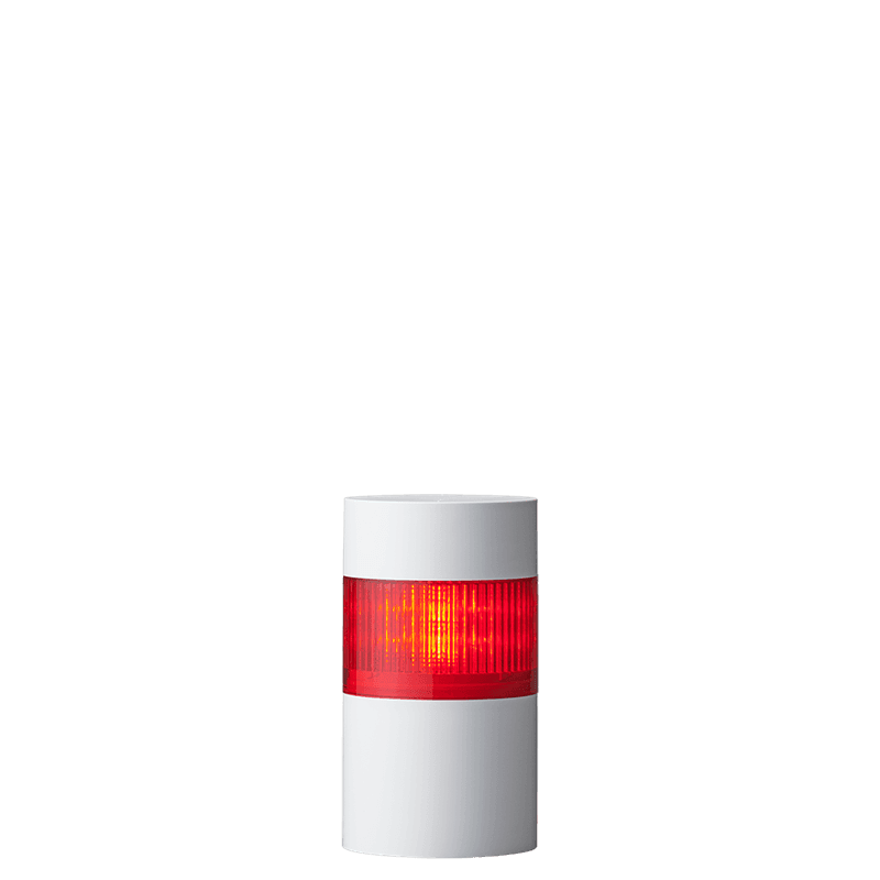 Patlite LR10-102WJBW-R 1-tier Red LED, 100mm Washdown Safe Signal Tower with Buzzer for Direct Mount with Cable Patlite LR10-102WJBW-R 1-tier Red LED, 100mm Washdown Safe Signal Tower with Buzzer for Direct Mount with Cable