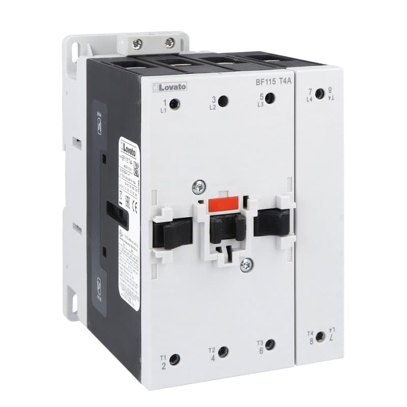 Lovato Electric BF115T4A230 BF115T4A230 Lovato - Four-pole contactor, IEC operating current Ith (AC1) = 160A, AC coil 50/60Hz, 230VAC Lovato Electric BF115T4A230 BF115T4A230 Lovato - Four-pole contactor, IEC operating current Ith (AC1) = 160A, AC coil 50/60Hz, 230VAC