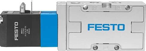 Festo 30996 solenoid valve MVH-5-1/8-S-B With solenoid coil and manual override, without plug socket. Valve function: 5/2 monostable, Type of actuation: electrical, Width: 26 mm, Standard nominal flow rate: 750 l/min, Operating pressure: 0 - 10 bar Festo 30996 solenoid valve MVH-5-1/8-S-B With solenoid coil and manual override, without plug socket. Valve function: 5/2 monostable, Type of actuation: electrical, Width: 26 mm, Standard nominal flow rate: 750 l/min, Operating pressure: 0 - 10 bar