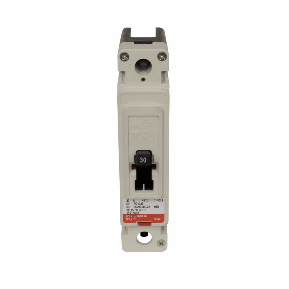 Eaton FD1030 FD1030 Eaton - Eaton Series C complete molded case circuit breaker, F-frame, FD, Complete breaker, Fixed thermal, Fixed magnetic trip type, Single-pole, 30 A, 347 Vac, 125 Vdc, Load side, 50/60 Hz Eaton FD1030 FD1030 Eaton - Eaton Series C complete molded case circuit breaker, F-frame, FD, Complete breaker, Fixed thermal, Fixed magnetic trip type, Single-pole, 30 A, 347 Vac, 125 Vdc, Load side, 50/60 Hz