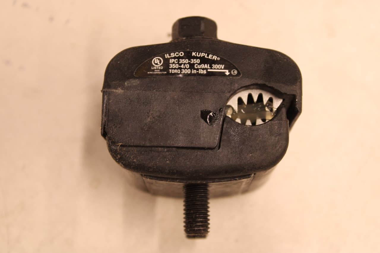 Ilsco IPC-350-350 300 V, 480 VAC Star, 4/0 AWG to 350 KCMIL Stranded Main/Tap, Black, Aluminum/Copper, Glass-Filled Nylon, Tin Plated Copper Contact, Dual Rated Ilsco IPC-350-350 300 V, 480 VAC Star, 4/0 AWG to 350 KCMIL Stranded Main/Tap, Black, Aluminum/Copper, Glass-Filled Nylon, Tin Plated Copper Contact, Dual Rated