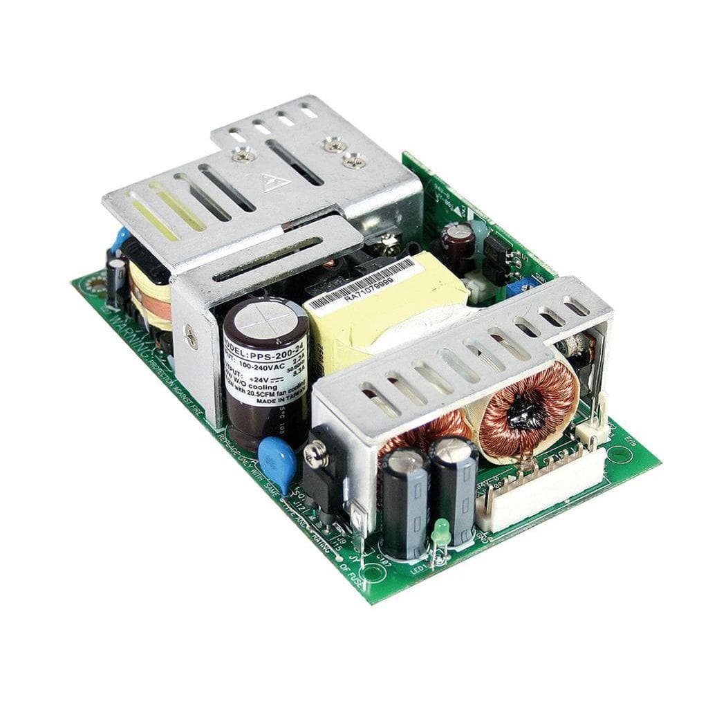 MEAN WELL PPS-200-5 AC-DC Single output Open frame power supply with PFC; Output 5Vdc at 36A; PPS-200-5 is succeeded by EPP-200-12. MEAN WELL PPS-200-5 AC-DC Single output Open frame power supply with PFC; Output 5Vdc at 36A; PPS-200-5 is succeeded by EPP-200-12.