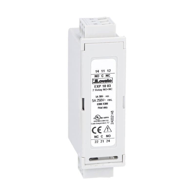 Lovato Electric EXP1003 EXP1003 Lovato - Expansion module EXP series for flush-mount products, 2 relay outputs, rated 5A 250VAC Lovato Electric EXP1003 EXP1003 Lovato - Expansion module EXP series for flush-mount products, 2 relay outputs, rated 5A 250VAC