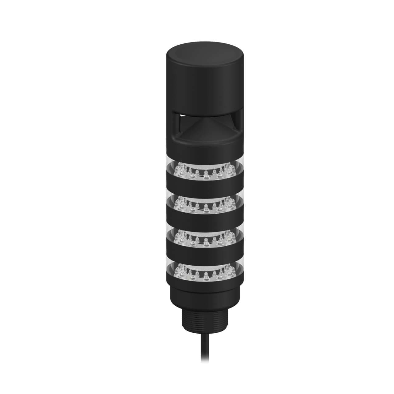 Banner TL50PBL4AOS TL50 Pro Tower Light with Sealed Omnidirectional Audible, Beacon Black Housing: 4 Lighted Segments; Voltage: 10-30 V dc; Environ. Rating: IP67; Colors: Multicolor; 2 m (6.5 ft) Integral Cable Banner TL50PBL4AOS TL50 Pro Tower Light with Sealed Omnidirectional Audible, Beacon Black Housing: 4 Lighted Segments; Voltage: 10-30 V dc; Environ. Rating: IP67; Colors: Multicolor; 2 m (6.5 ft) Integral Cable