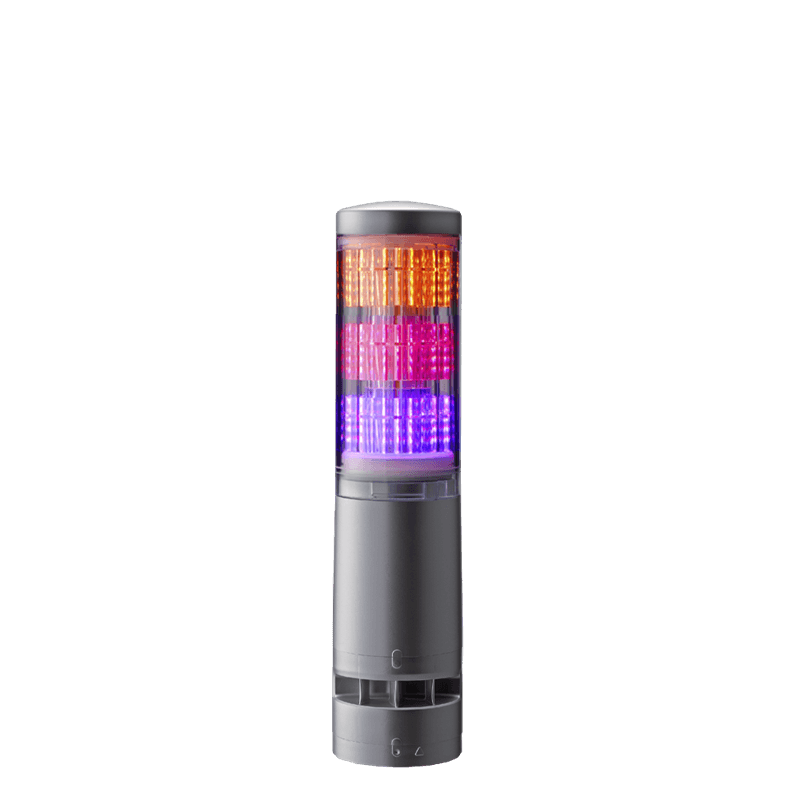 Patlite LA6-3DWJUB-RYG Multi Color LED Signal Tower with Flash & Buzzer, Direct Mount, Silver color, 1.3m cable Patlite LA6-3DWJUB-RYG Multi Color LED Signal Tower with Flash & Buzzer, Direct Mount, Silver color, 1.3m cable