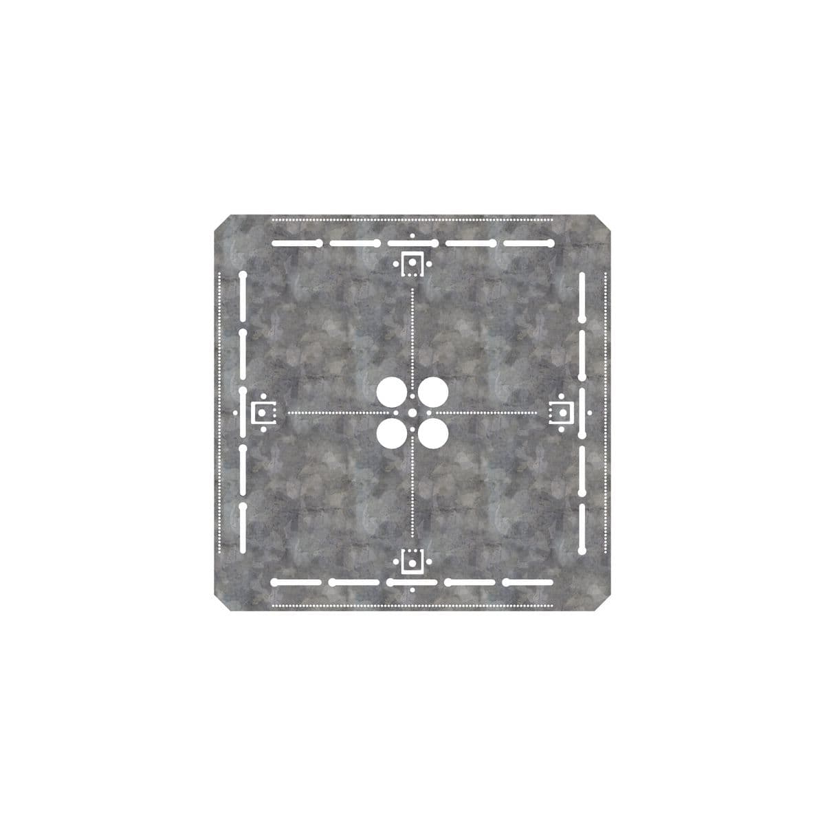 Hubbell 9118R Flat Box/Conduit Support Plate, 18 inches ; Mount horizontally or vertically from a single ½" threaded rod ; Bendable tabs secure plate in vertical installation ; Multiple markings for easier box alignment ; Pre-punched holes for rear raceway access ; Ho Hubbell 9118R Flat Box/Conduit Support Plate, 18 inches ; Mount horizontally or vertically from a single ½" threaded rod ; Bendable tabs secure plate in vertical installation ; Multiple markings for easier box alignment ; Pre-punched holes for rear raceway access ; Ho